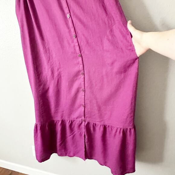 J. Jill Love Linen Midi Button Front Sleeveless Dress Women's‎ plus size 2X - Picture 6 of 11